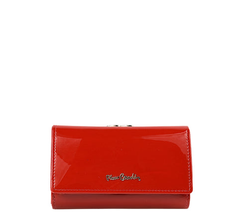 Portofel casual, dama, PIERRE CARDIN 108, rosu, piele lacuita